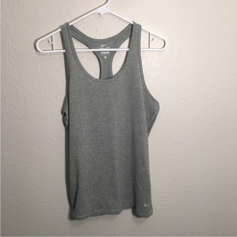 NIKE dri-fit light gray tank top
